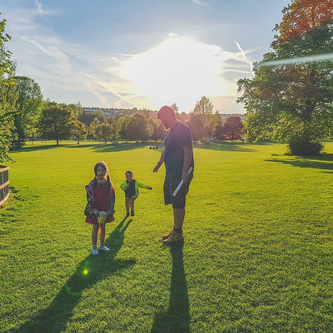 father and kids