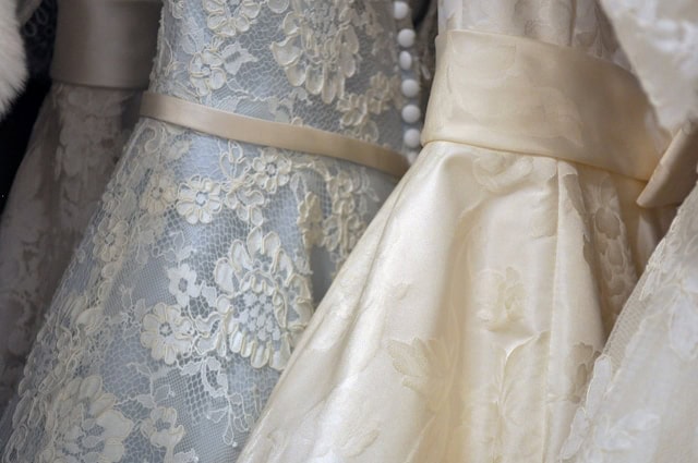 wedding dresses close up